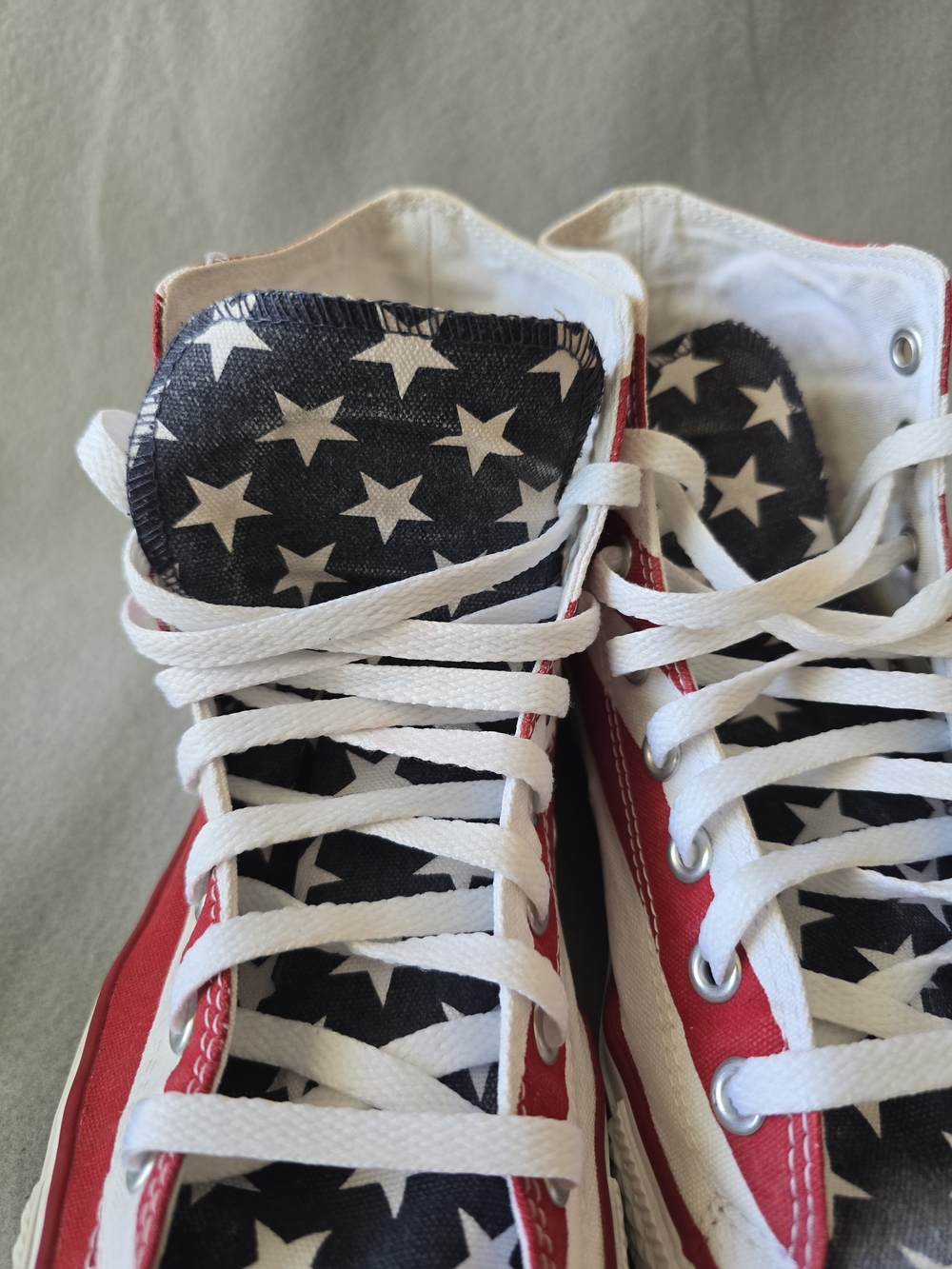 Converse Unisex M10 W 12 High-Top Sneakers in Red, White & Blue Stars USA - Picture 9 of 13